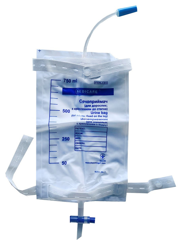 Сечоприймач “MEDICARE” (для дорослих; з кріпленням до стегна) (750мл)